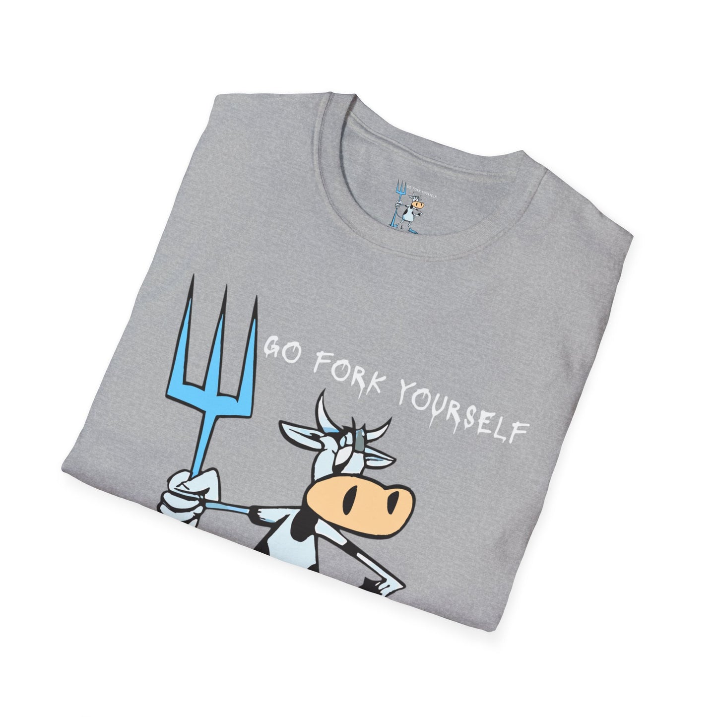 Go Fork Yourself Cow T-Shirt — "You Don't Need Meat to Survive" Vegan Graphic Tee