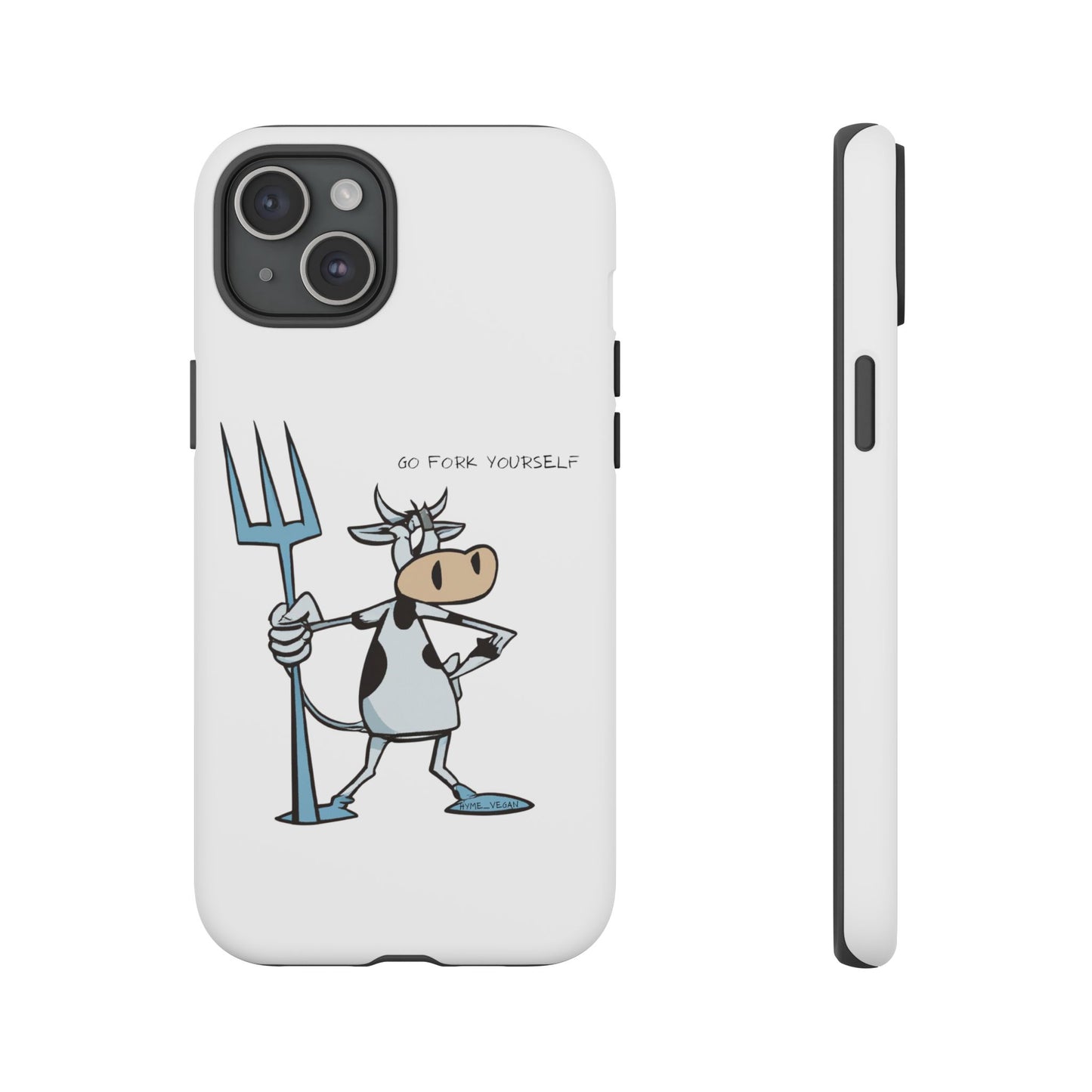 Funny Phone Case for Animal Lovers, Cow Design, Go Fork Yourself, Unique Gift for Farmers, Humorous Phone Accessory, Cute Animal [...]