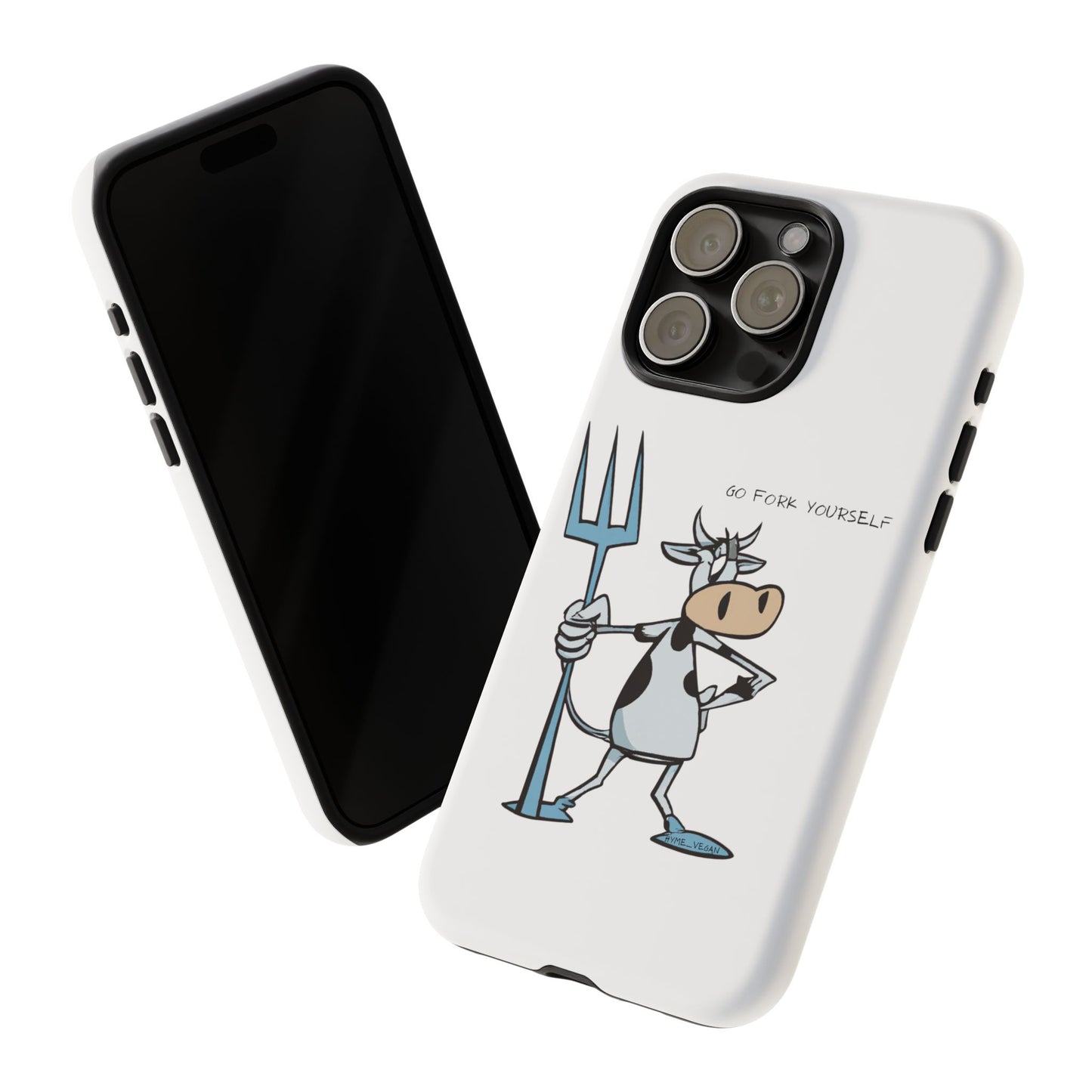 Funny Phone Case for Animal Lovers, Cow Design, Go Fork Yourself, Unique Gift for Farmers, Humorous Phone Accessory, Cute Animal [...]