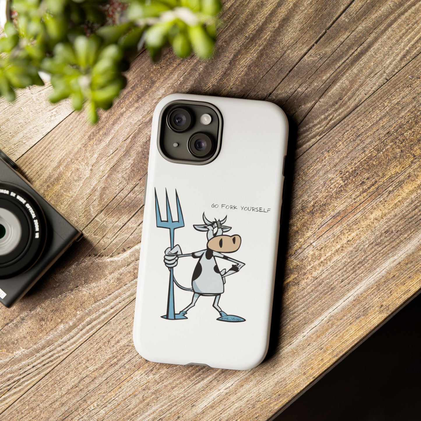 Funny Phone Case for Animal Lovers, Cow Design, Go Fork Yourself, Unique Gift for Farmers, Humorous Phone Accessory, Cute Animal [...]