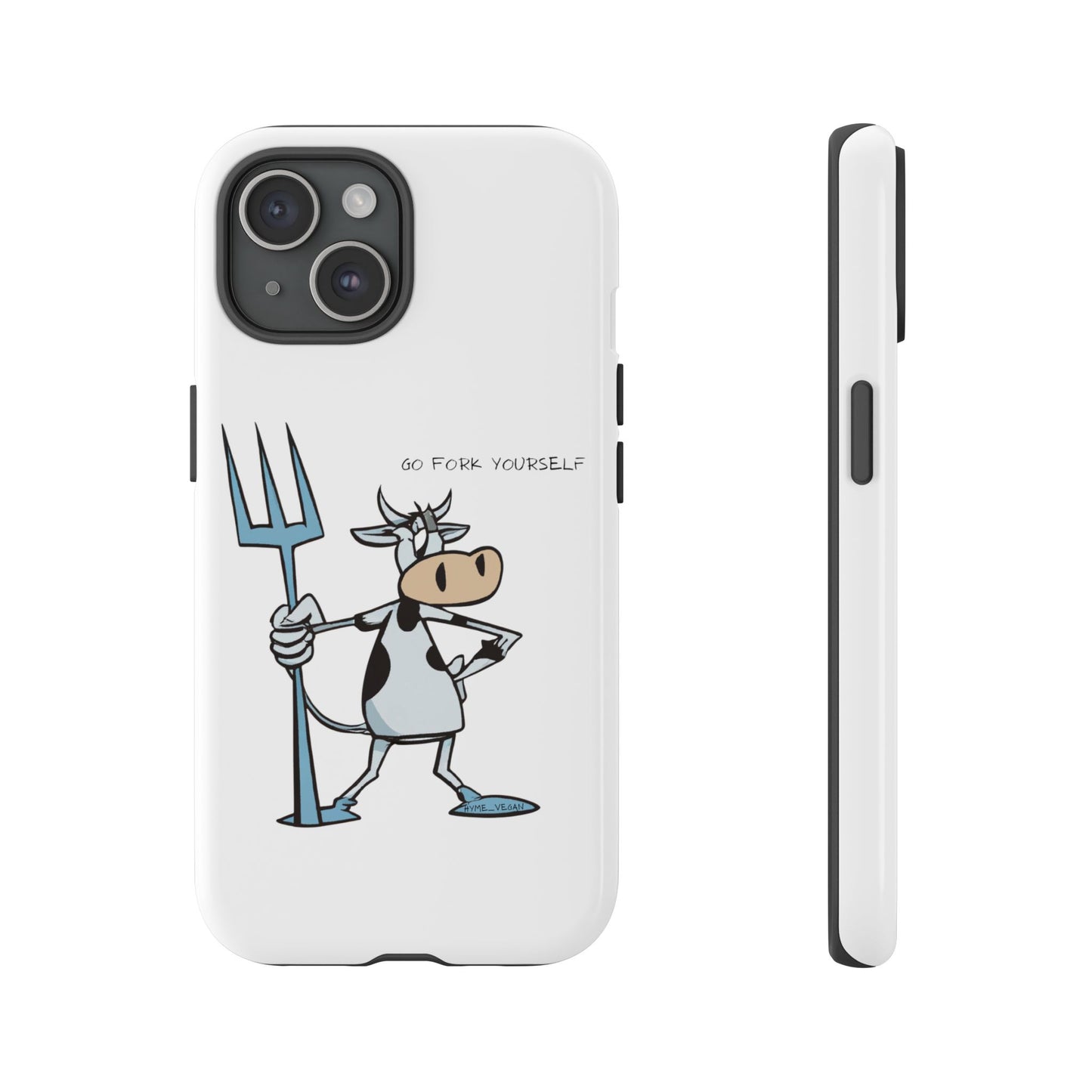 Funny Phone Case for Animal Lovers, Cow Design, Go Fork Yourself, Unique Gift for Farmers, Humorous Phone Accessory, Cute Animal [...]