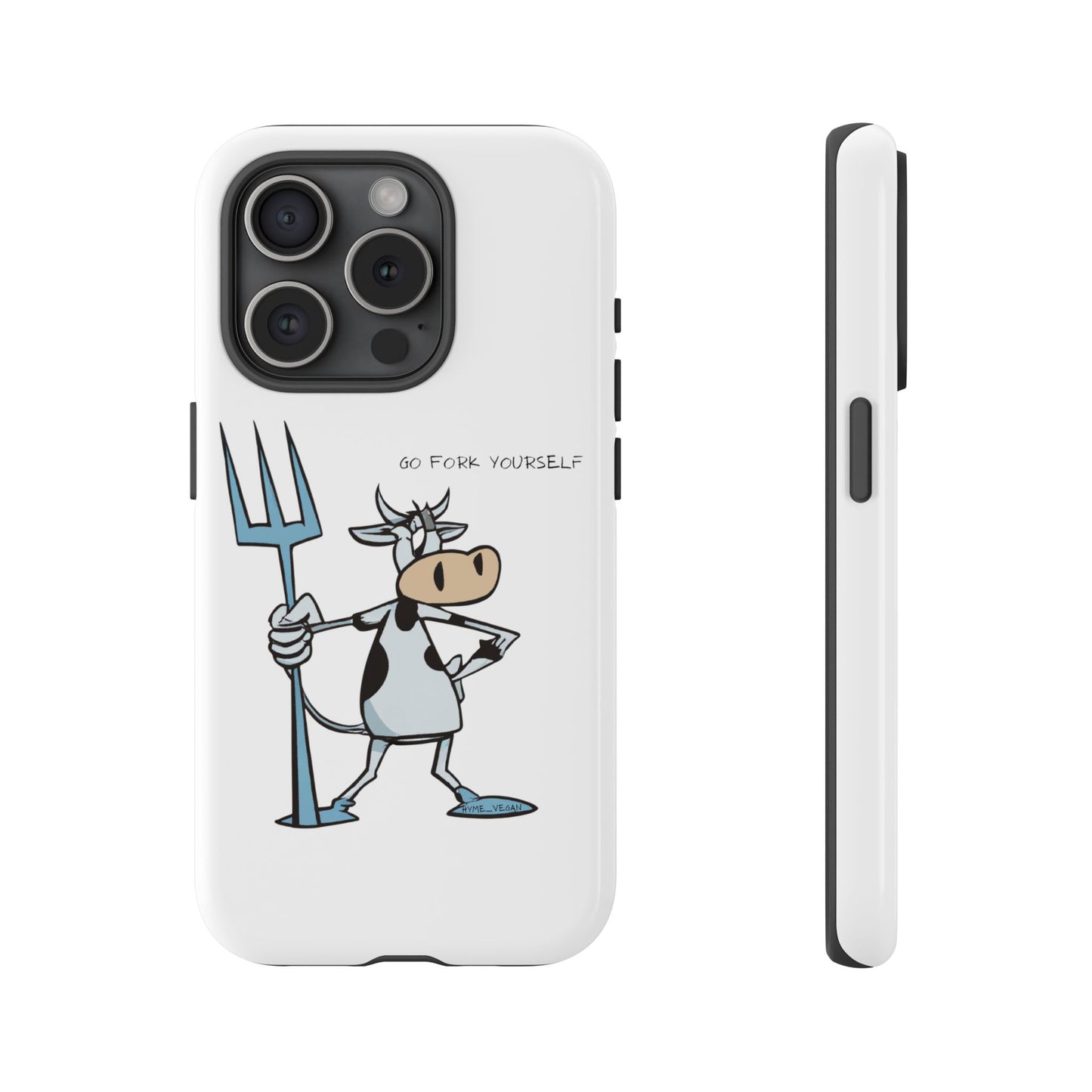 Funny Phone Case for Animal Lovers, Cow Design, Go Fork Yourself, Unique Gift for Farmers, Humorous Phone Accessory, Cute Animal [...]
