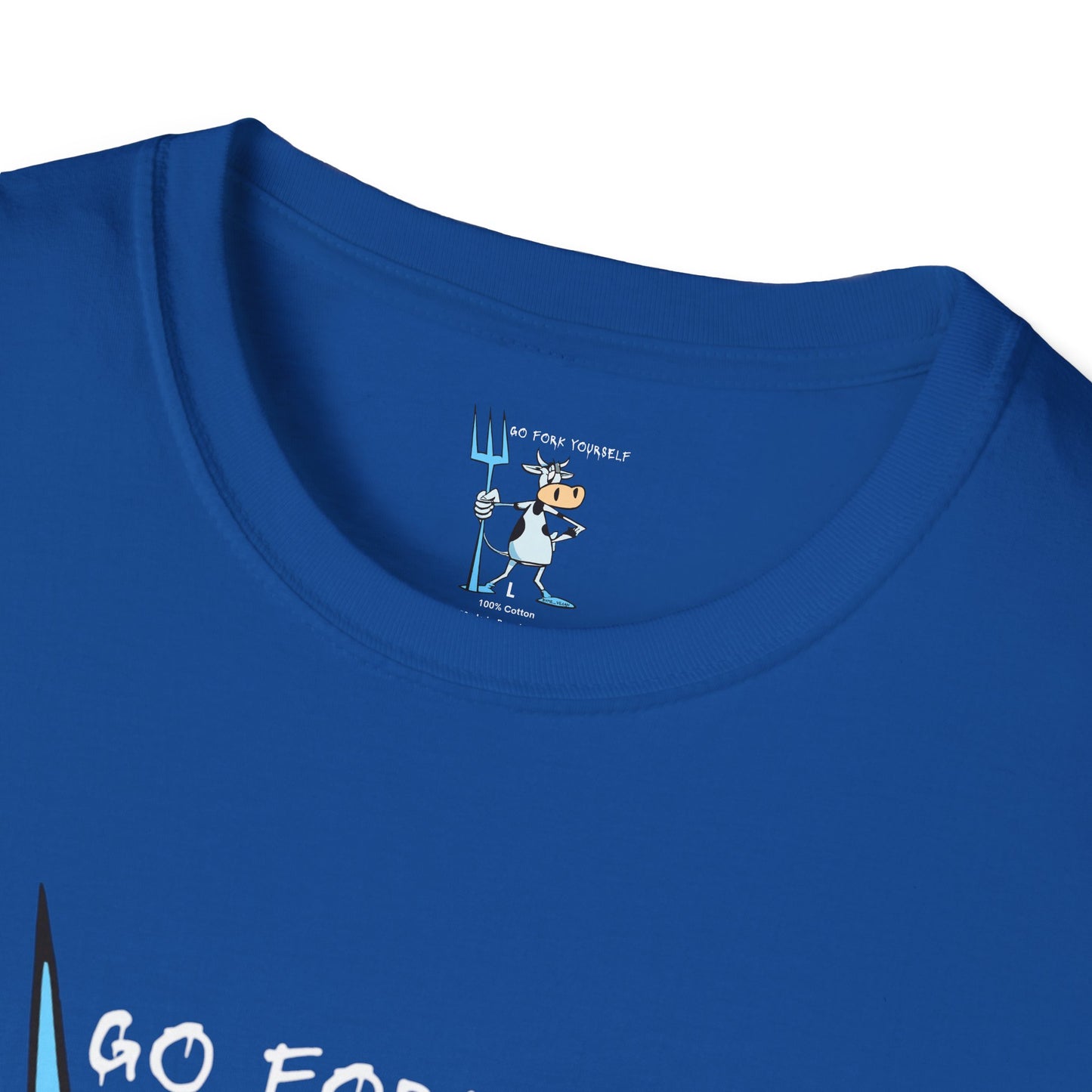 Go Fork Yourself Cow T-Shirt — "You Don't Need Meat to Survive" Vegan Graphic Tee