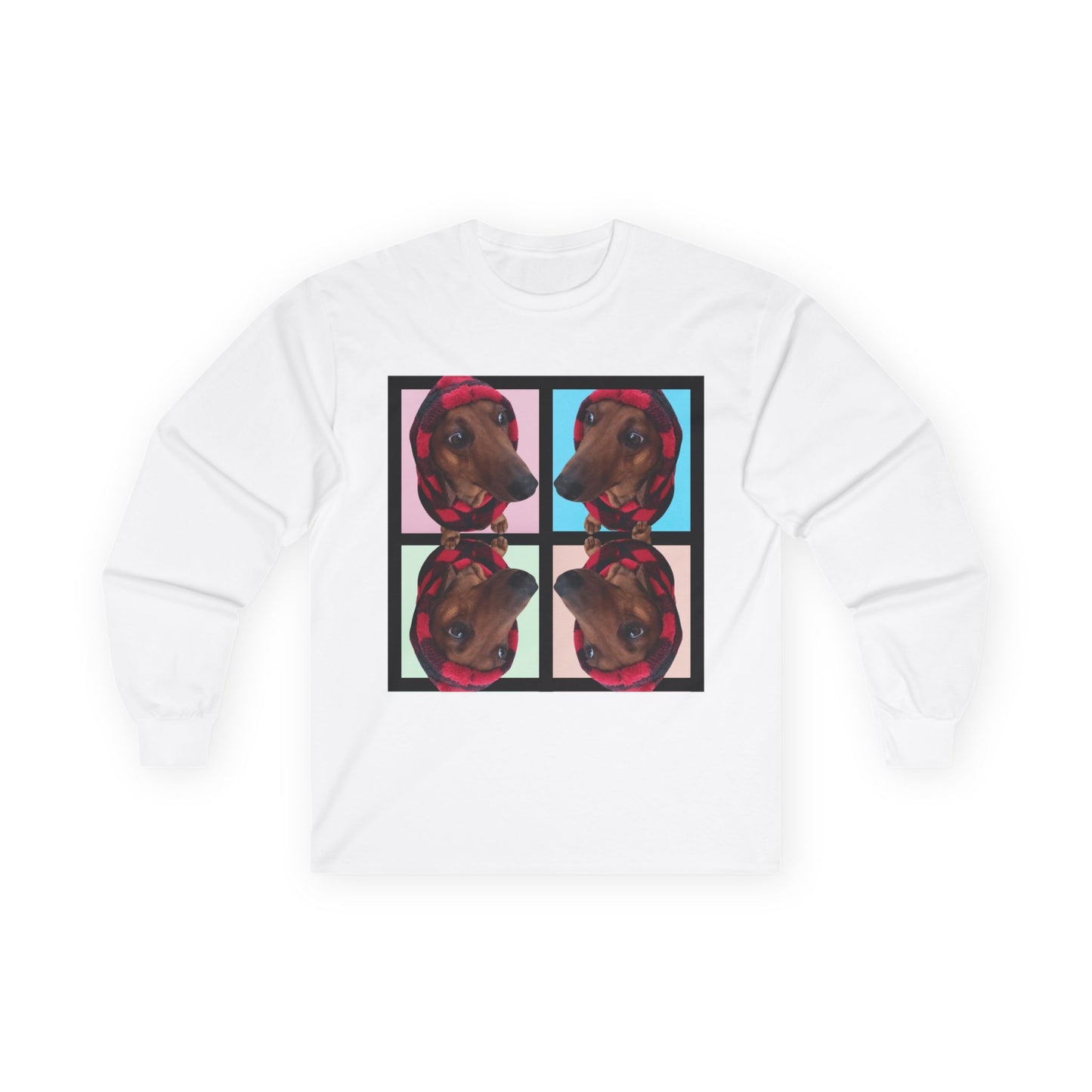 Long Sleeve Tee — Pop Art Dog Portraits (Everyone Loves Taco)