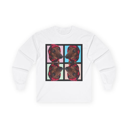 Long Sleeve Tee — Pop Art Dog Portraits (Everyone Loves Taco)