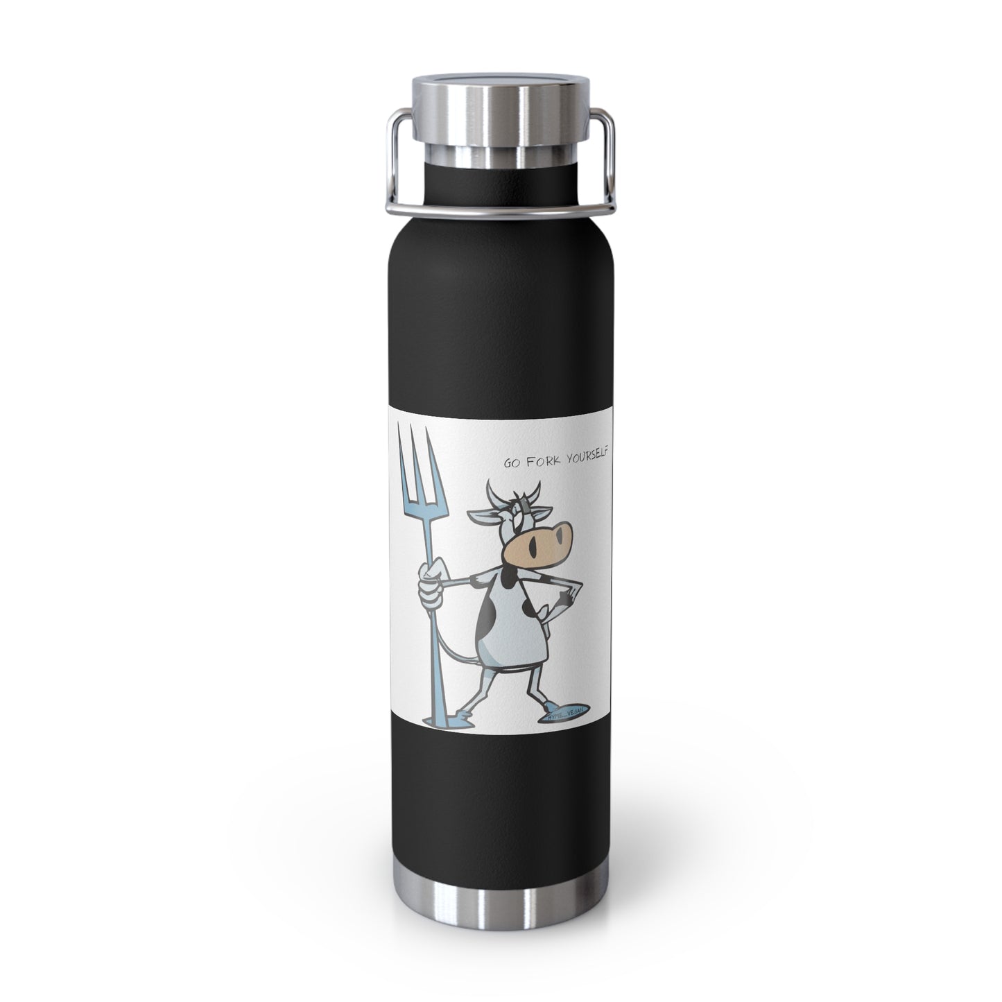 Funny Cow Themed Water Bottle | Insulated Flask for Farm Lovers, Hikers, Gym Enthusiasts, Gift Idea for Cow Lovers, Outdoor Adventure Gear