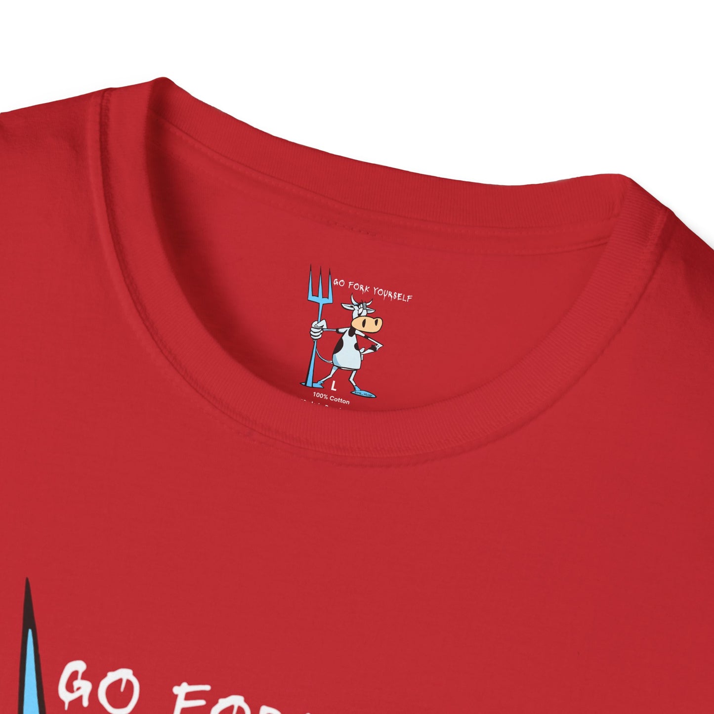 Go Fork Yourself Cow T-Shirt — "You Don't Need Meat to Survive" Vegan Graphic Tee