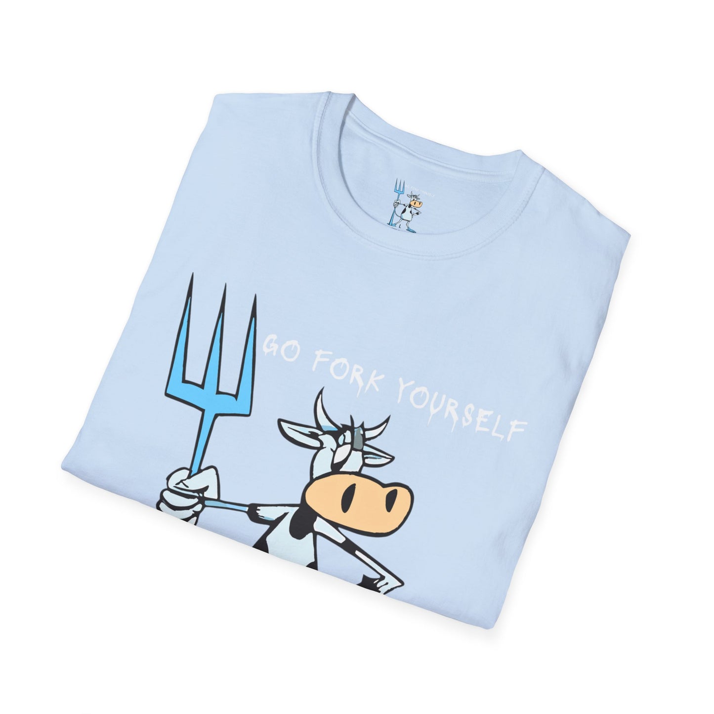 Go Fork Yourself Cow T-Shirt — "You Don't Need Meat to Survive" Vegan Graphic Tee