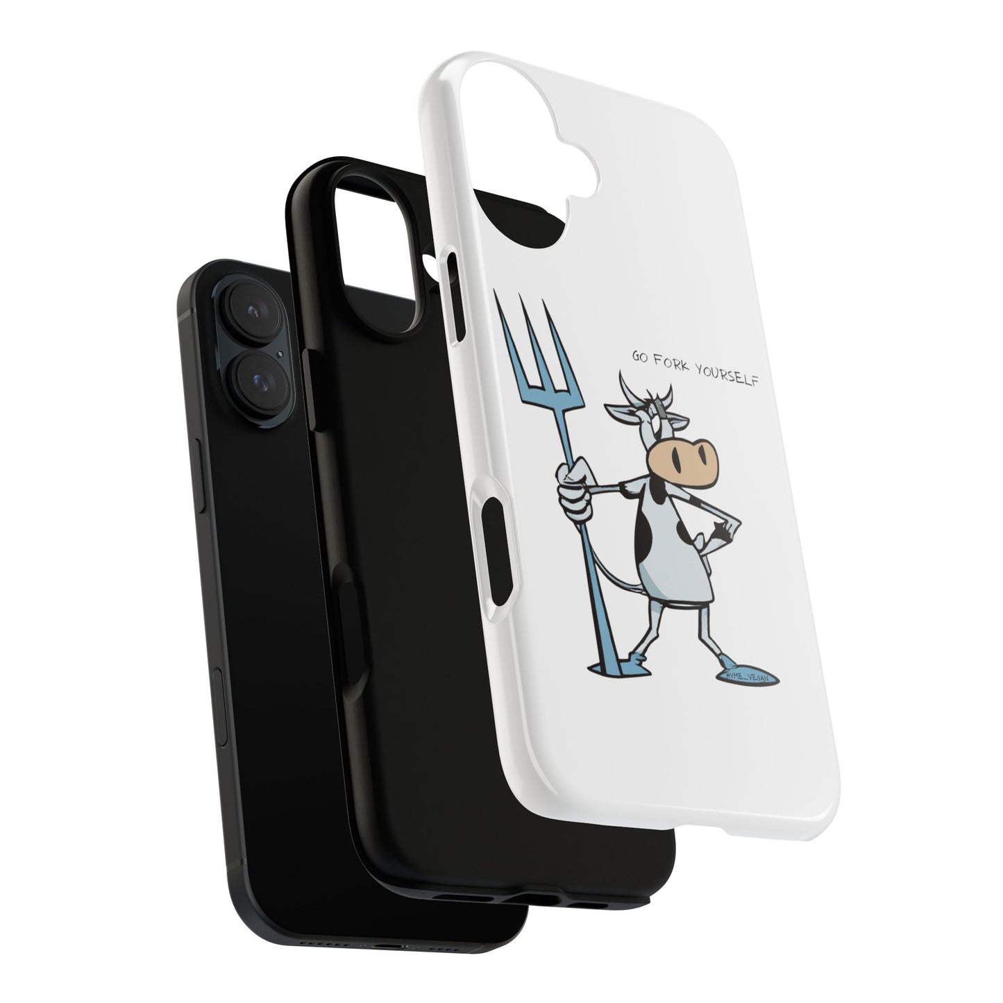 Funny Phone Case for Animal Lovers, Cow Design, Go Fork Yourself, Unique Gift for Farmers, Humorous Phone Accessory, Cute Animal [...]