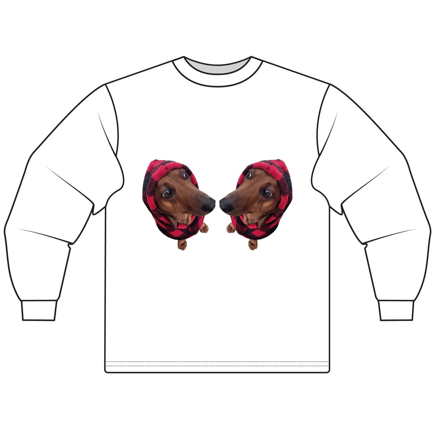 Taco in Plaid hoodie Long Sleeve Tee (Everyone Loves Taco)