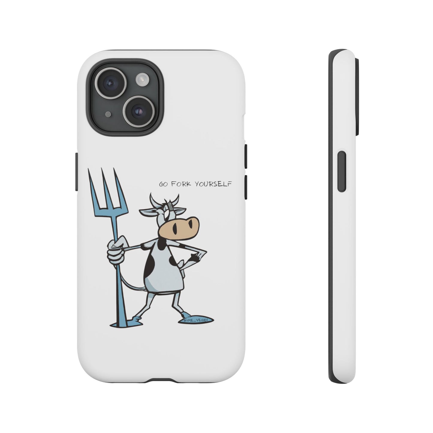Funny Phone Case for Animal Lovers, Cow Design, Go Fork Yourself, Unique Gift for Farmers, Humorous Phone Accessory, Cute Animal [...]