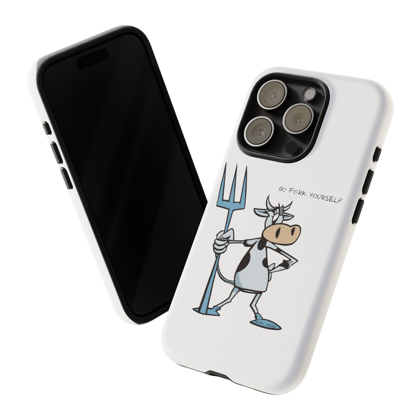 Funny Phone Case for Animal Lovers, Cow Design, Go Fork Yourself, Unique Gift for Farmers, Humorous Phone Accessory, Cute Animal [...]