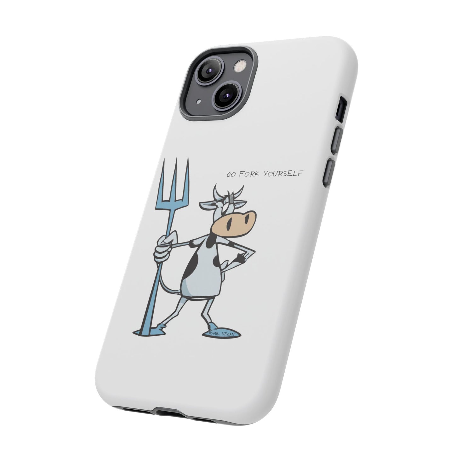 Funny Phone Case for Animal Lovers, Cow Design, Go Fork Yourself, Unique Gift for Farmers, Humorous Phone Accessory, Cute Animal [...]
