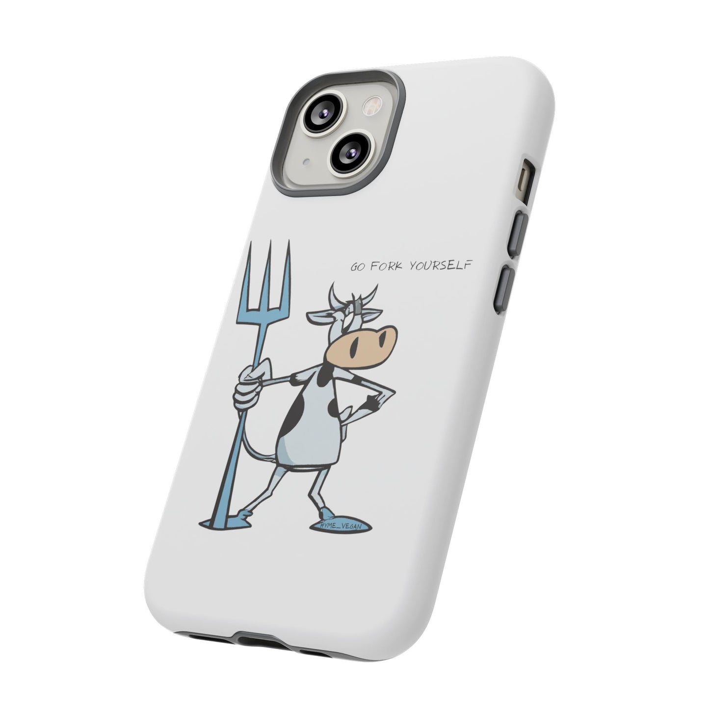 Funny Phone Case for Animal Lovers, Cow Design, Go Fork Yourself, Unique Gift for Farmers, Humorous Phone Accessory, Cute Animal [...]