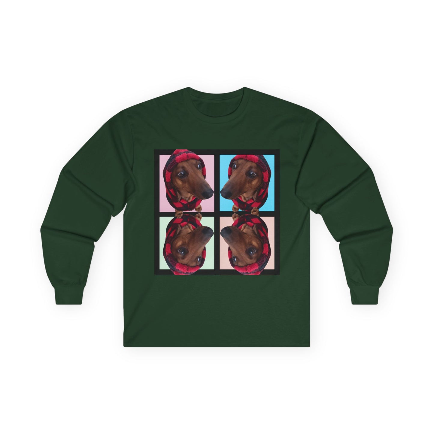 Long Sleeve Tee — Pop Art Dog Portraits (Everyone Loves Taco)