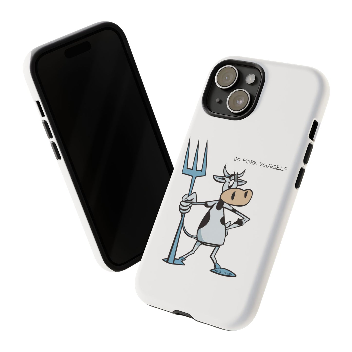 Funny Phone Case for Animal Lovers, Cow Design, Go Fork Yourself, Unique Gift for Farmers, Humorous Phone Accessory, Cute Animal [...]
