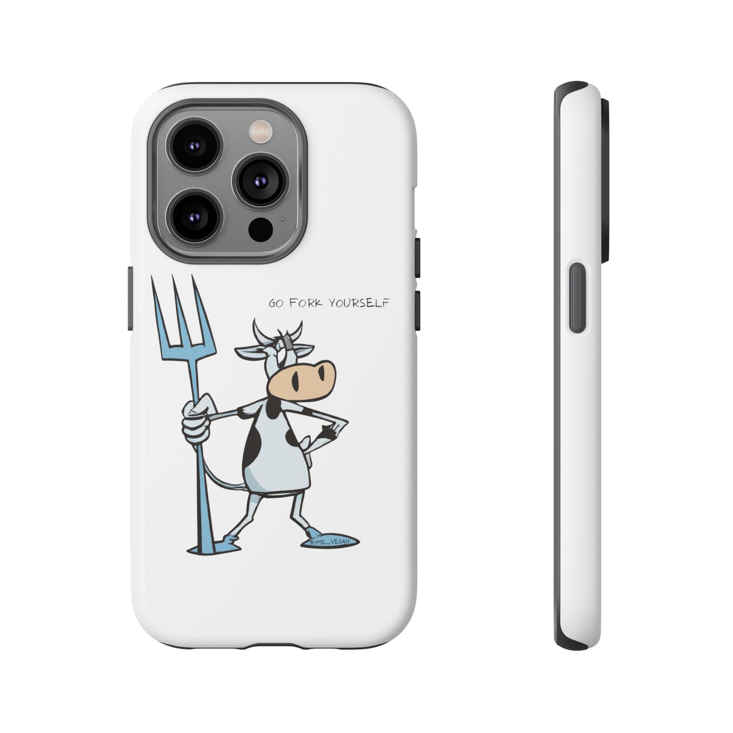 Funny Phone Case for Animal Lovers, Cow Design, Go Fork Yourself, Unique Gift for Farmers, Humorous Phone Accessory, Cute Animal [...]