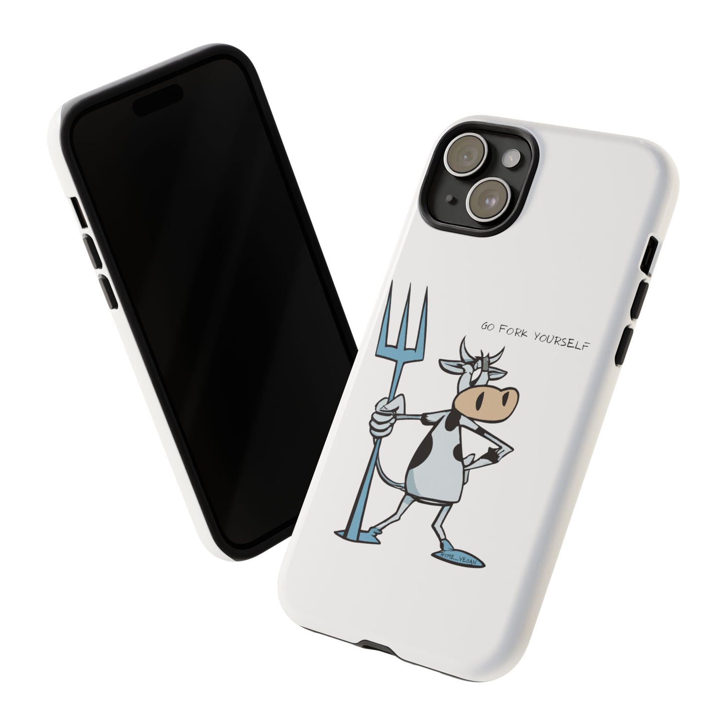 Funny Phone Case for Animal Lovers, Cow Design, Go Fork Yourself, Unique Gift for Farmers, Humorous Phone Accessory, Cute Animal [...]