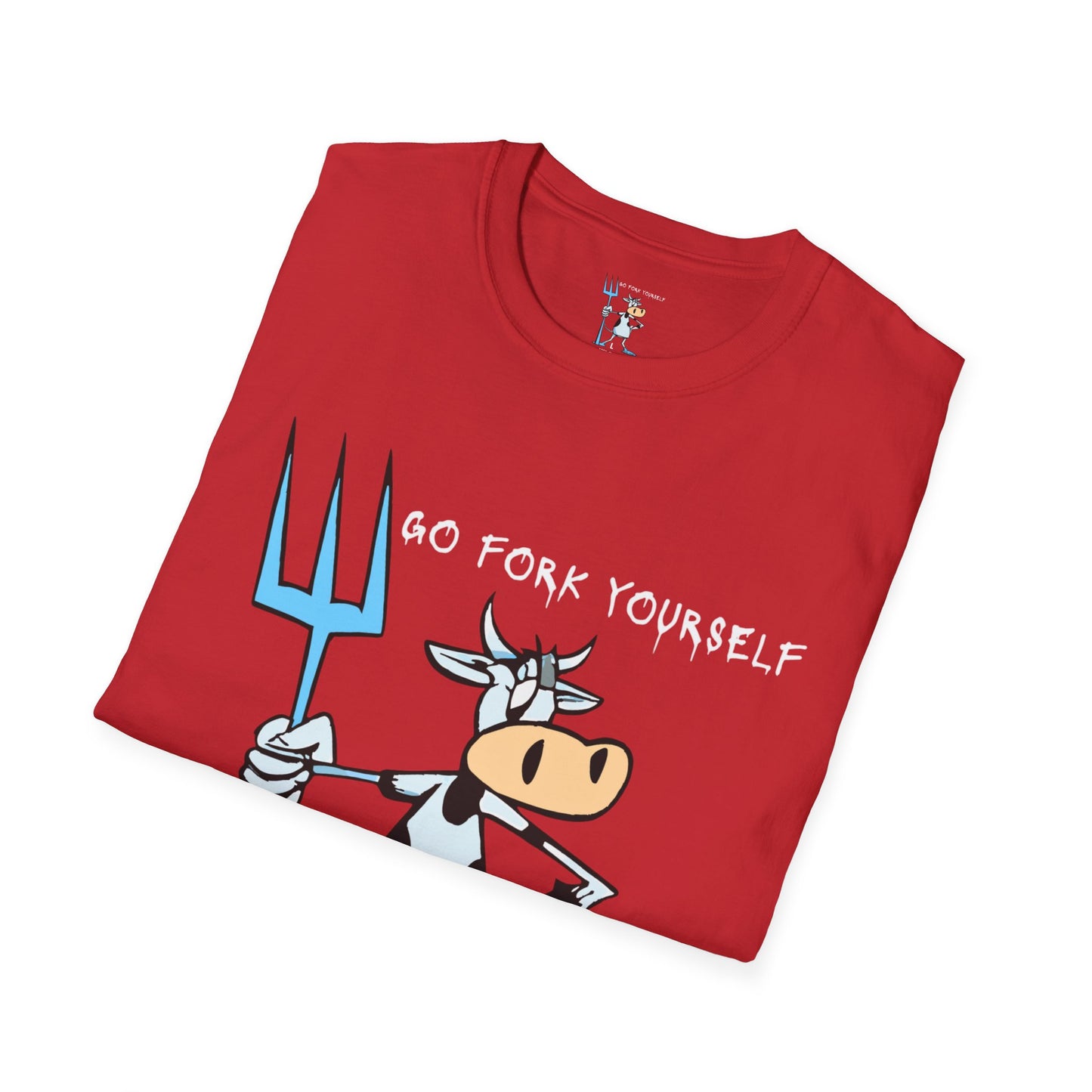 Go Fork Yourself Cow T-Shirt — "You Don't Need Meat to Survive" Vegan Graphic Tee