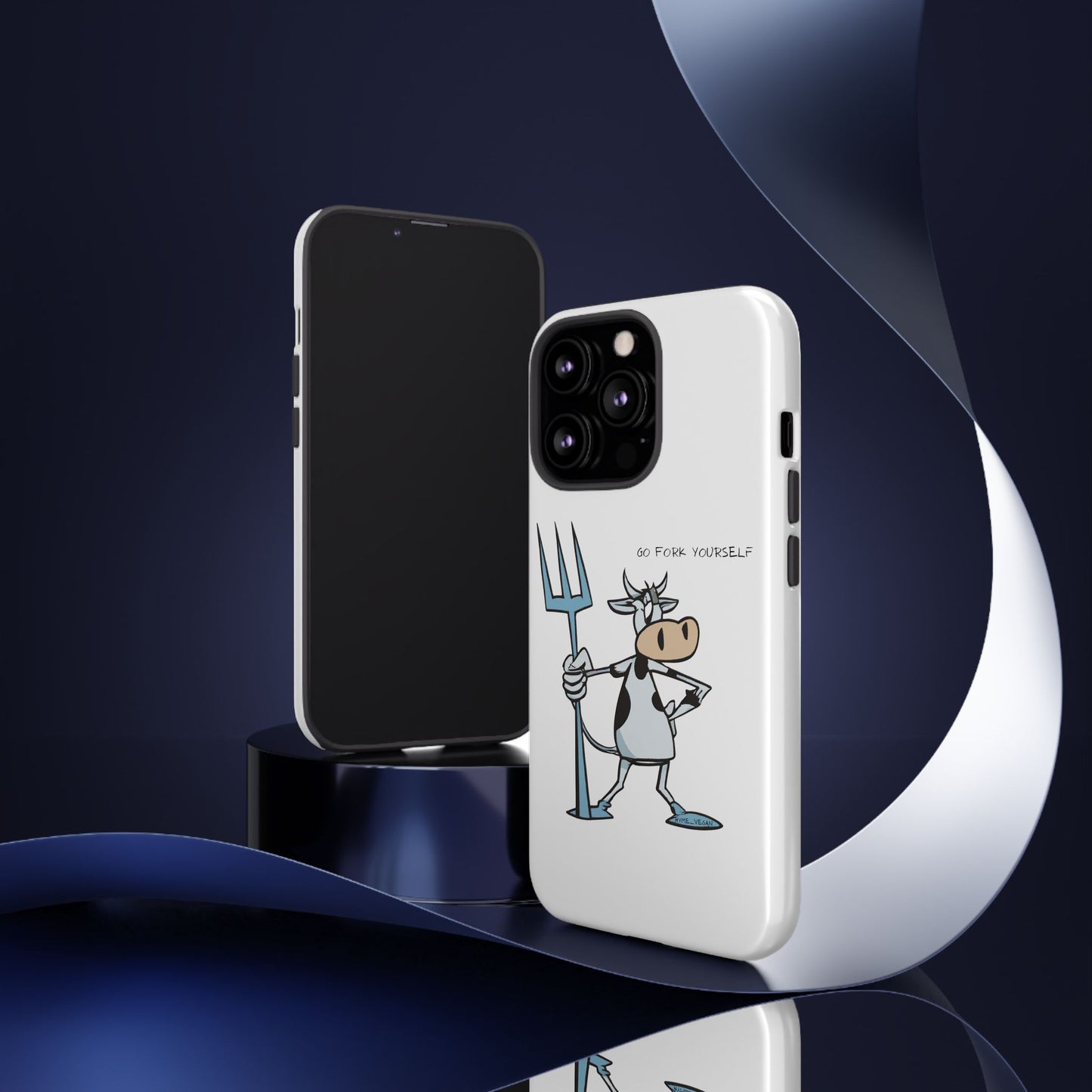 Funny Phone Case for Animal Lovers, Cow Design, Go Fork Yourself, Unique Gift for Farmers, Humorous Phone Accessory, Cute Animal [...]