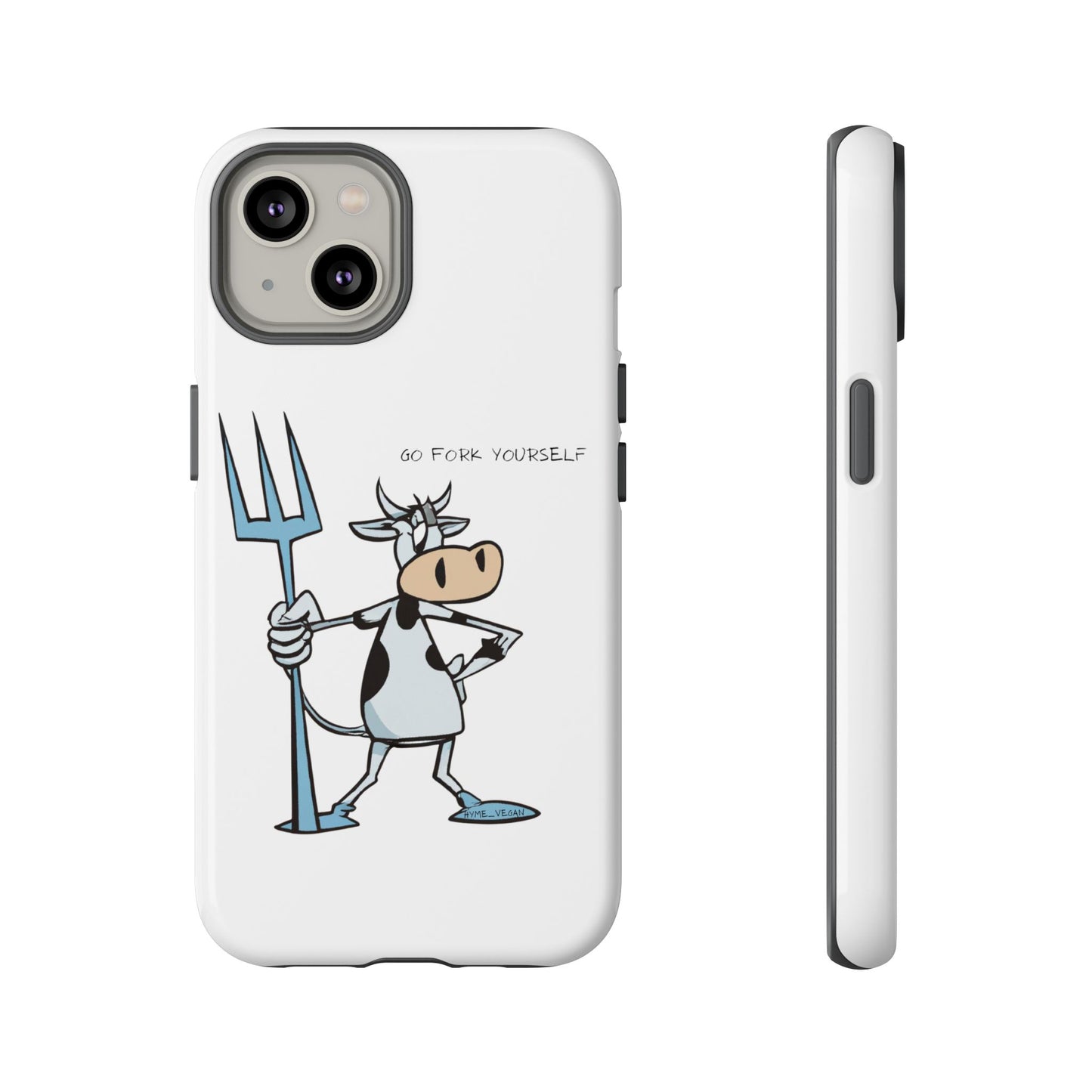 Funny Phone Case for Animal Lovers, Cow Design, Go Fork Yourself, Unique Gift for Farmers, Humorous Phone Accessory, Cute Animal [...]