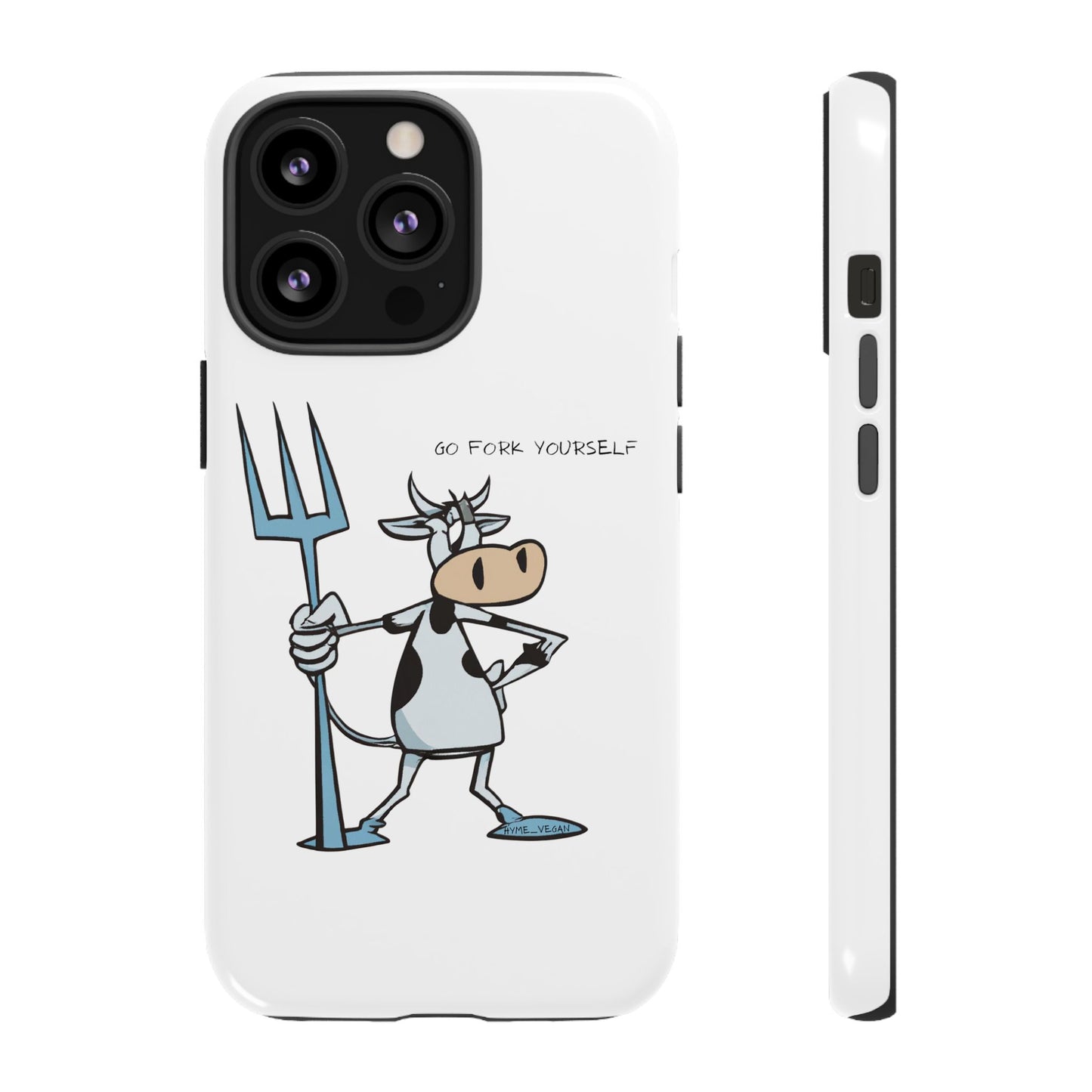 Funny Phone Case for Animal Lovers, Cow Design, Go Fork Yourself, Unique Gift for Farmers, Humorous Phone Accessory, Cute Animal [...]
