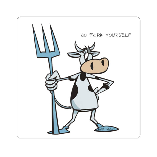 Funny Cow Sticker Pack, Go Fork Yourself Sticker, Cute Laptop Decal, Animal Humor Stickers, Farmhouse Decor