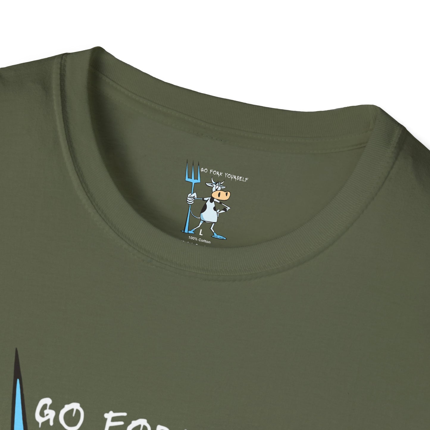 Go Fork Yourself Cow T-Shirt — "You Don't Need Meat to Survive" Vegan Graphic Tee