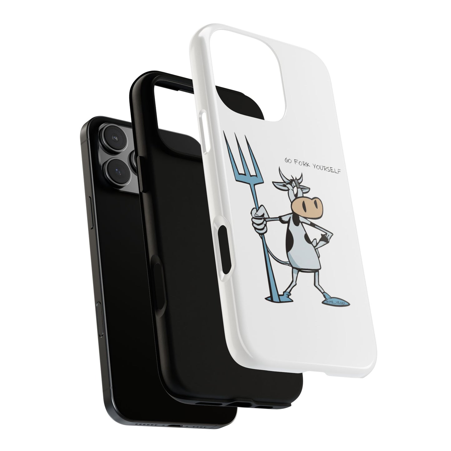 Funny Phone Case for Animal Lovers, Cow Design, Go Fork Yourself, Unique Gift for Farmers, Humorous Phone Accessory, Cute Animal [...]