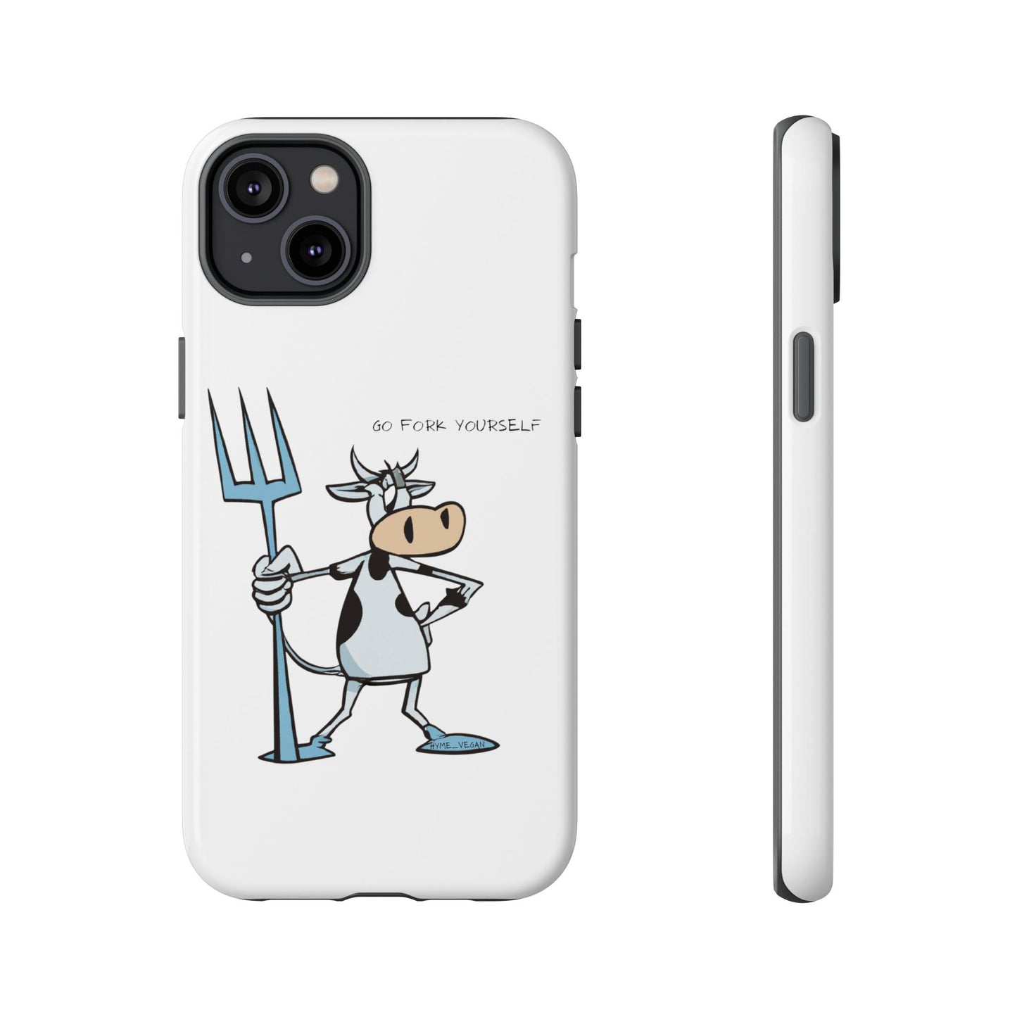 Funny Phone Case for Animal Lovers, Cow Design, Go Fork Yourself, Unique Gift for Farmers, Humorous Phone Accessory, Cute Animal [...]
