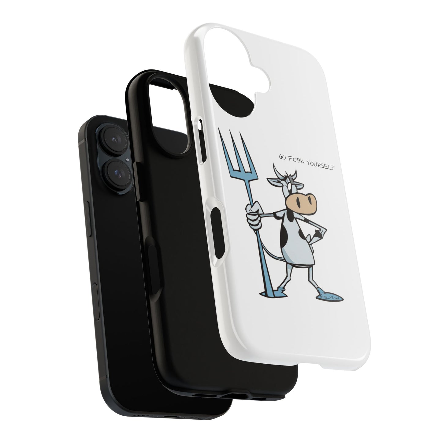 Funny Phone Case for Animal Lovers, Cow Design, Go Fork Yourself, Unique Gift for Farmers, Humorous Phone Accessory, Cute Animal [...]