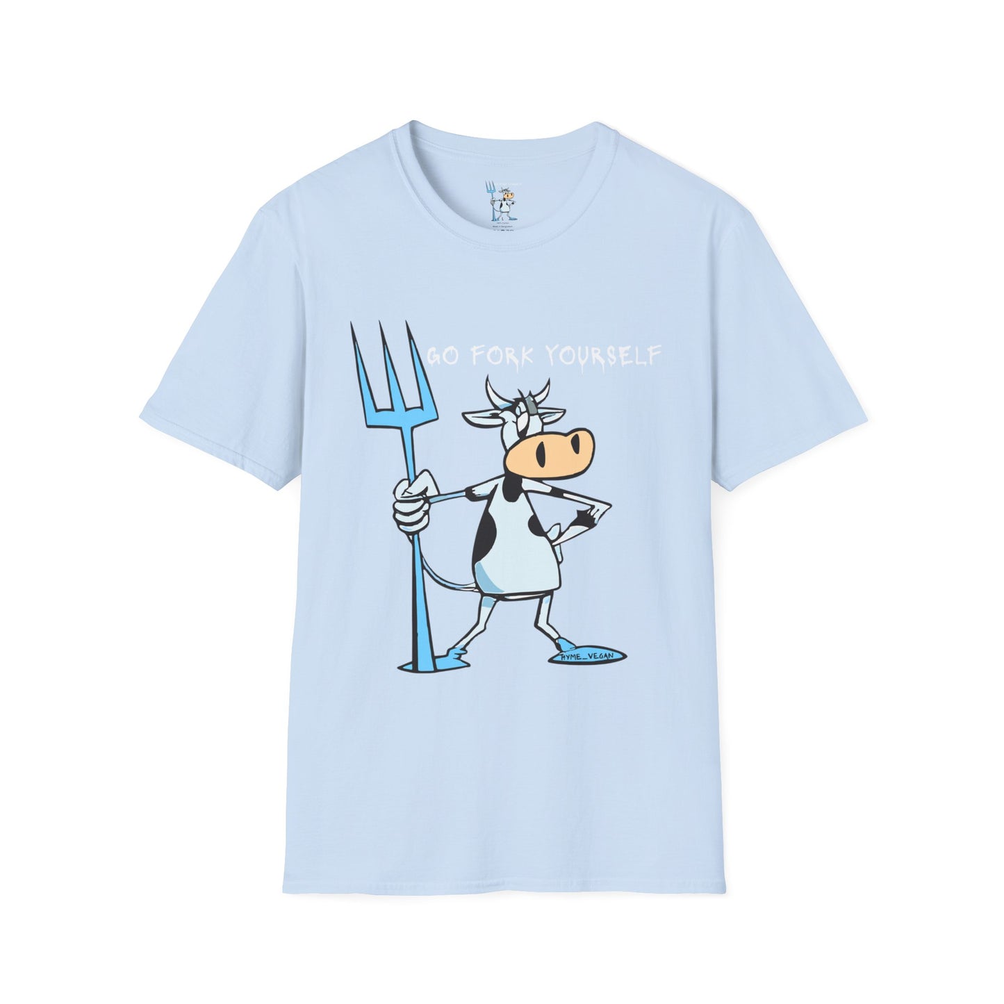 Go Fork Yourself Cow T-Shirt — "You Don't Need Meat to Survive" Vegan Graphic Tee