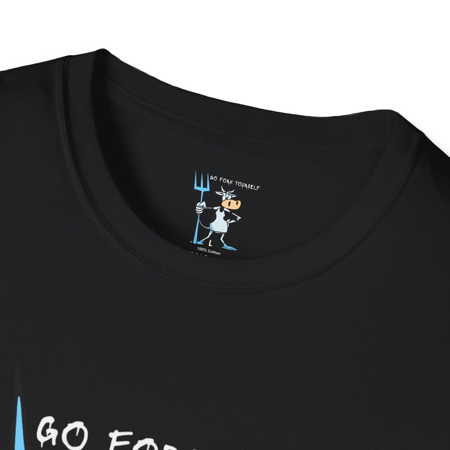 Go Fork Yourself Cow T-Shirt — "You Don't Need Meat to Survive" Vegan Graphic Tee