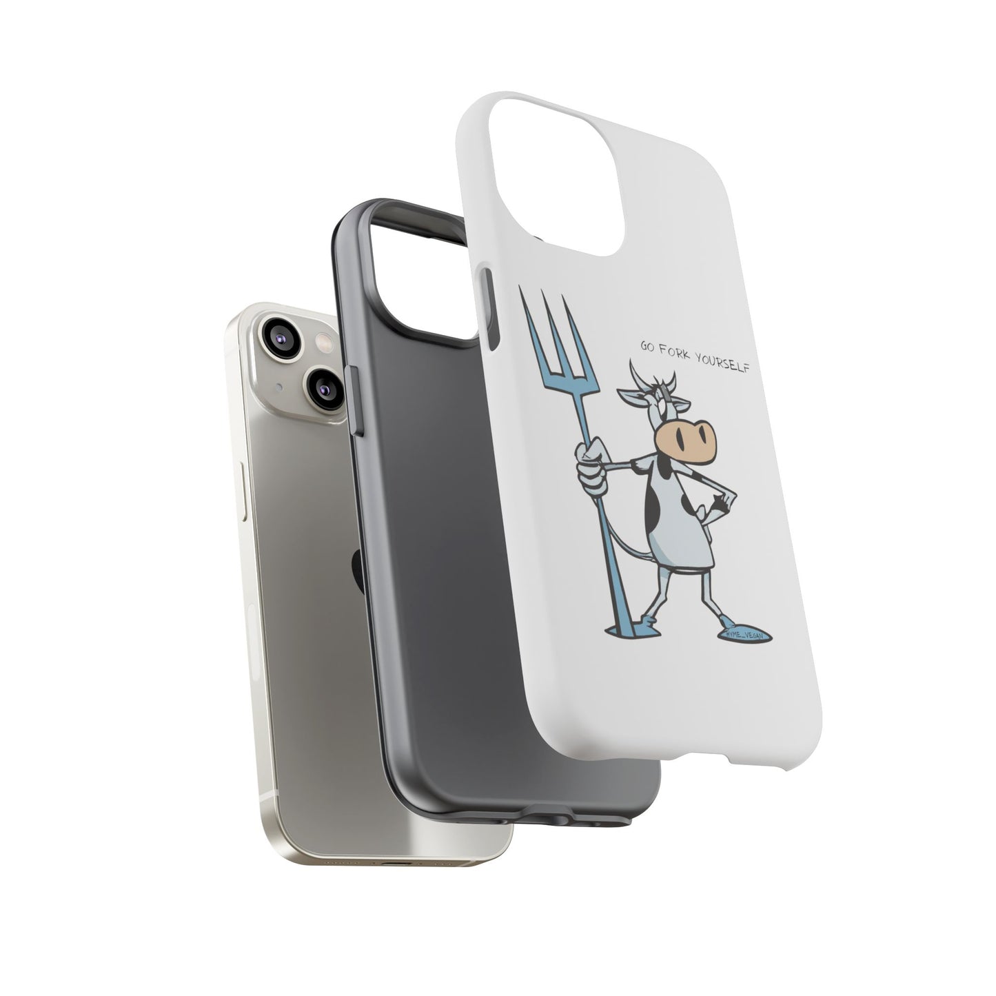 Funny Phone Case for Animal Lovers, Cow Design, Go Fork Yourself, Unique Gift for Farmers, Humorous Phone Accessory, Cute Animal [...]