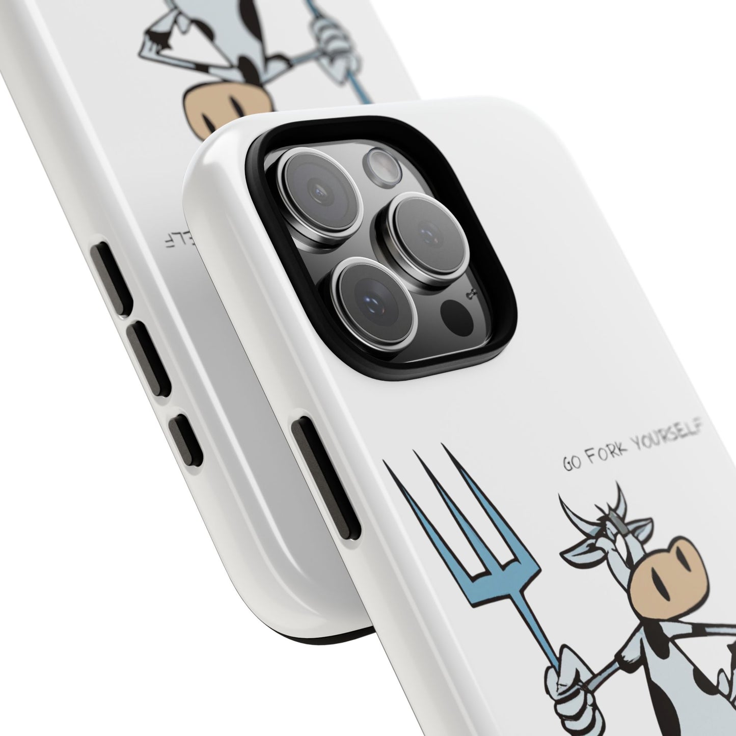 Funny Phone Case for Animal Lovers, Cow Design, Go Fork Yourself, Unique Gift for Farmers, Humorous Phone Accessory, Cute Animal [...]