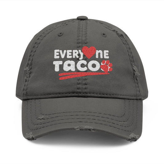 Distressed Taco the Dog, Dad Hat, Funny Hat for Taco Lovers, Embroidered Gift for Foodies, Casual Wear, Summer Accessory, Unique Father's Day Gift