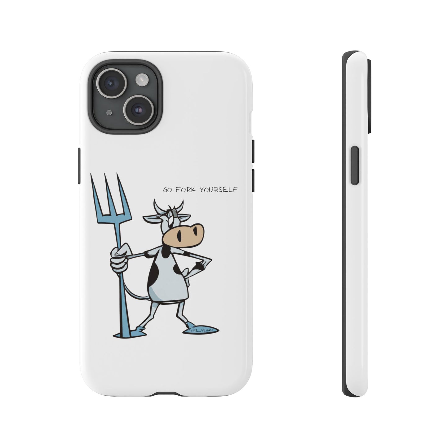 Funny Phone Case for Animal Lovers, Cow Design, Go Fork Yourself, Unique Gift for Farmers, Humorous Phone Accessory, Cute Animal [...]