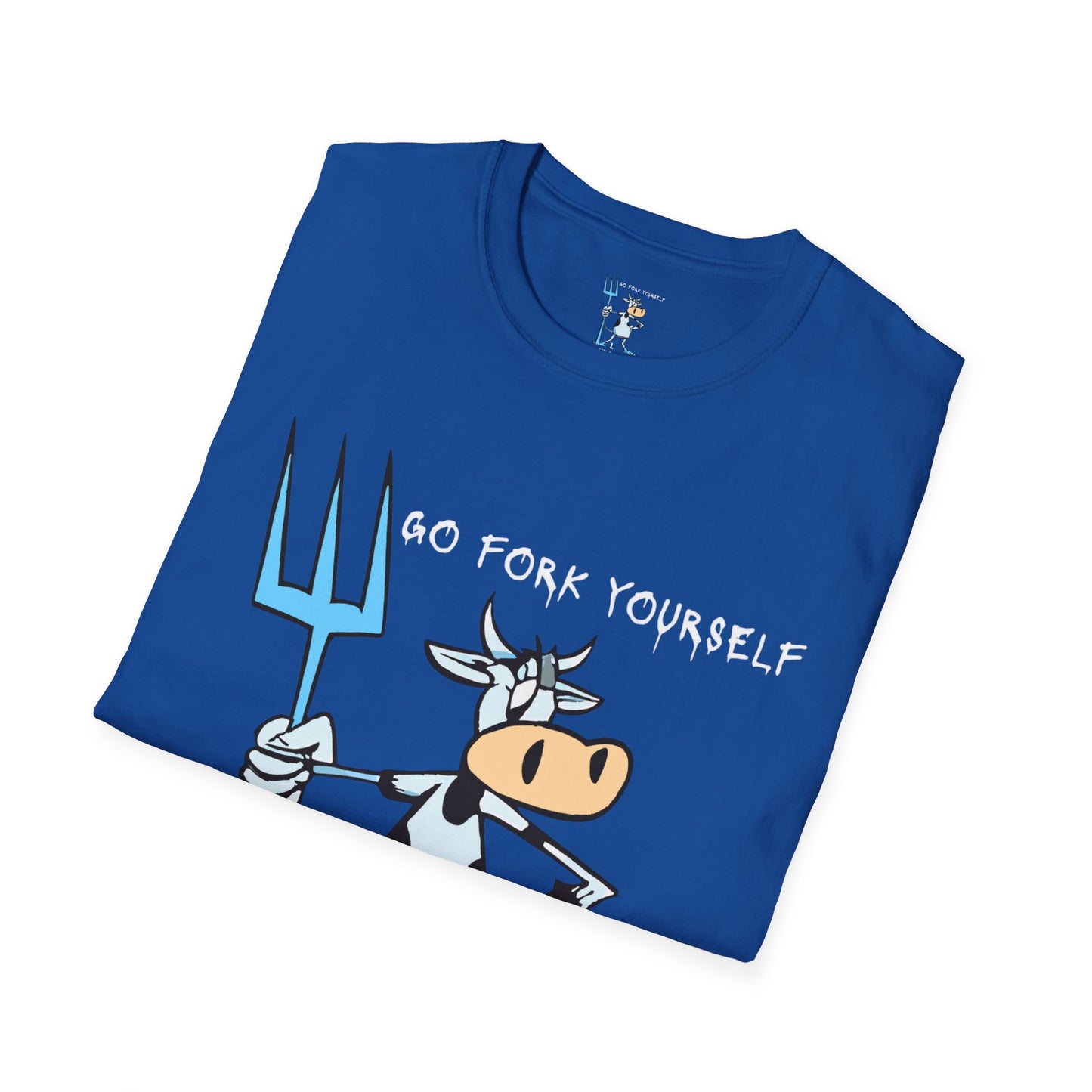 Go Fork Yourself Cow T-Shirt — "You Don't Need Meat to Survive" Vegan Graphic Tee